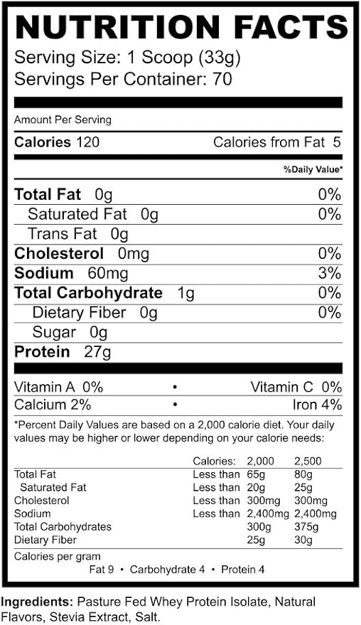 BioHealth Nutrition Precision ISO Vanilla (5lb) | 27g Premium Pasture Fed Whey Protein Isolate + Amino Acids | 70 Servings | Zero Sugar | GMO Free