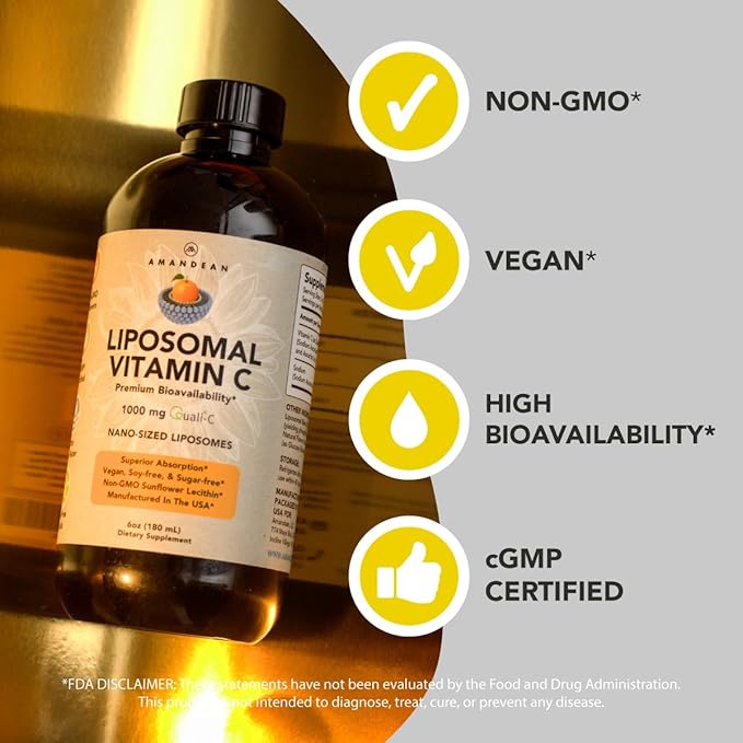 Antioxidant Bundle - Liposomal Vitamin C Quali®-C 1000mg + Liposomal Glutathione Setria® 500mg - Non-GMO Vegan Liquid Formulas for Immune Support Radiant Skin &amp Graceful Aging. Soy Free.