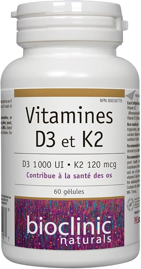 Bioclinic Naturals Vitamin D3 &amp K2 60 Gels