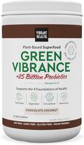 Vibrant Health Green Vibrance Plant-Based Superfood Powder Vegan Friendly Chocolate Coconut 25 Servings