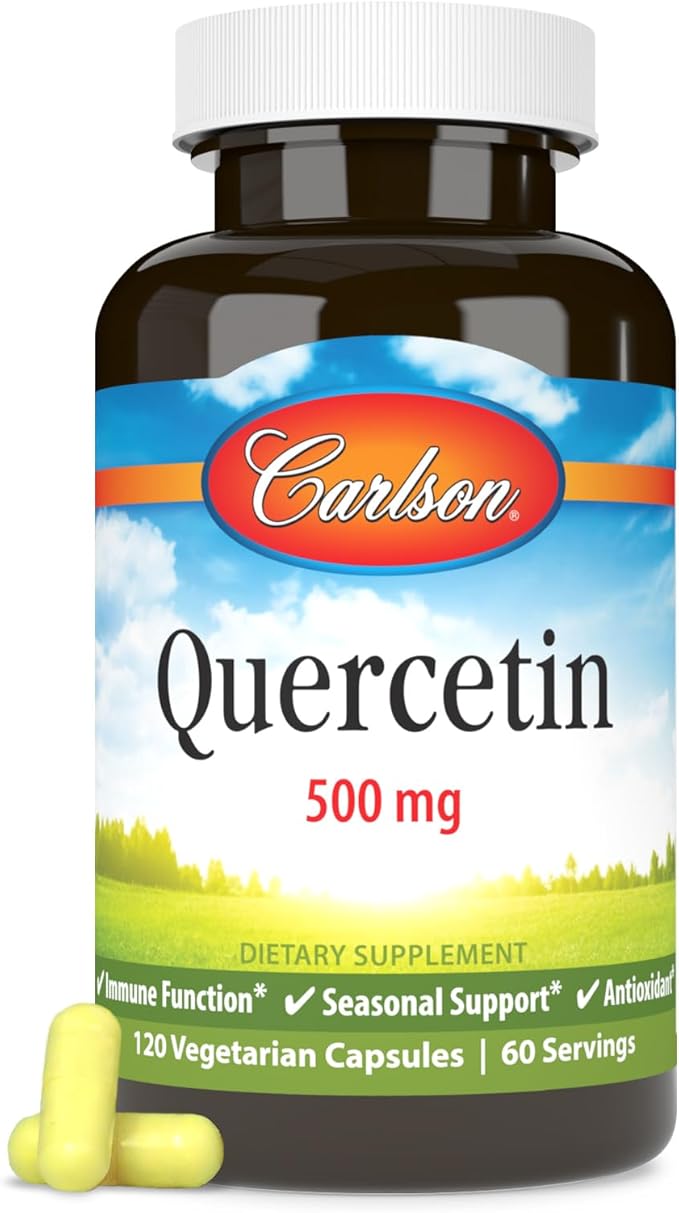 Carlson - Quercetin 500 mg Seasonal Support Skin Health Optimal Wellness 120 Vegetarian Capsules