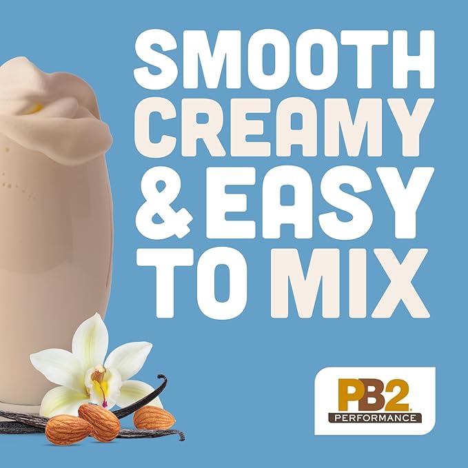 PB2 Performance Almond Plant Based Vegan Protein Powder | 20g Complete Protein No Added Sugar Prebiotic Fiber | Dairy Free Certified Vegan Non-GMO Gluten Free [Almond w/Madagascar Vanilla 1LB]