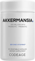 Codeage Akkermansia Synbiotic Supplement - 100 Million AFU Akkermansia Probiotic &amp Chicory Inulin Prebiotic - Chicory Root - 1 Capsule Per Serving - Non-GMO Gluten-Free - 30 Capsules