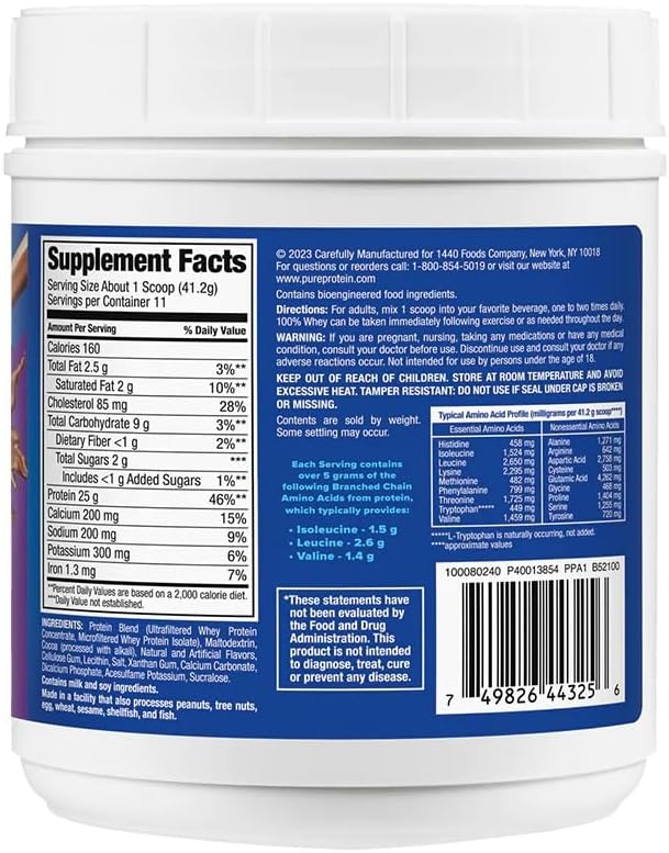 pure protein Powder Bundle - Whey High Protein Gluten-Free Vanilla Cream &amp Chocolate Flavors - 1 lb Each