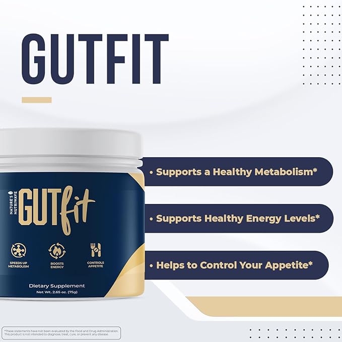 Gut Fit – Gutfit Daily Wellness Powder with Green Tea Garcinia Cambogia Coffee Bean Extract &amp L-Theanine – Non-GMO Stimulant-Free Formula – Made in USA – 30 Servings 2.65 oz 1 Month Supply