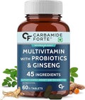 Generic Multivitamin Tablets for Men &amp Women (60 Tablets) with Probiotics &amp Ginseng | Multivitamin Supplement with 45 Ingredients