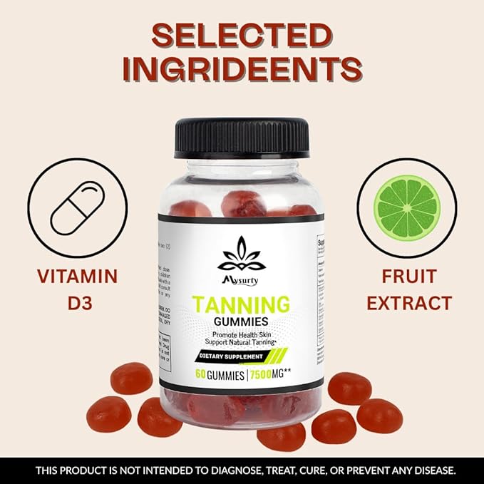 Tanning Gummies |Tanning Supplement for Woman &amp Men 120 Gummies (Pack of 2)