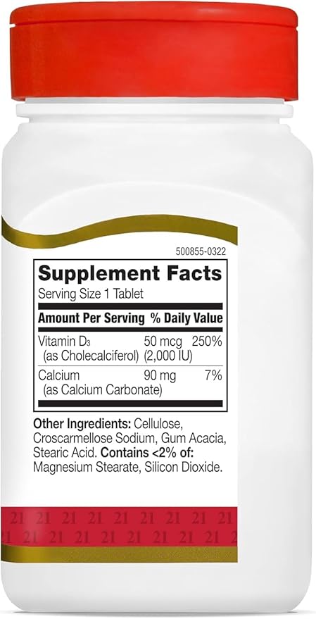 21st Century Vitamin D-2000 Tablets - 110 ct Pack of 3