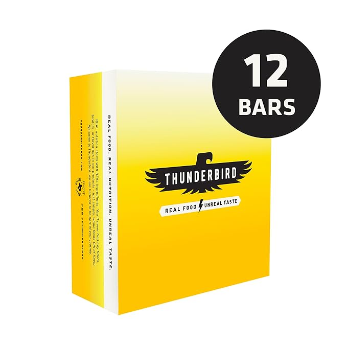 Thunderbird Bars Energy Snack Gluten-Free with Protein Healthy Real Food Vegan Non-GMO No Added Sugar Peanut Banana Walnut Flavor (12 Count 1.7 oz. Bars)