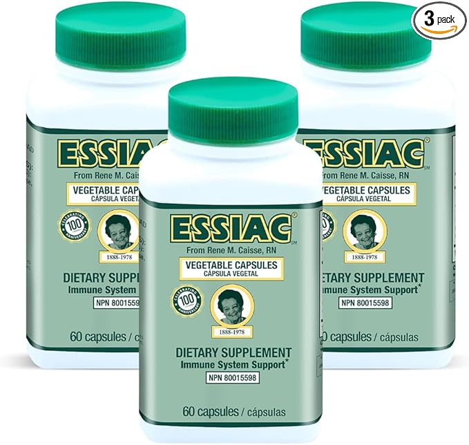 Essiac Tea All-Natural Herbal Extract Capsules – 60 Capsules | Powerful Antioxidant Blend to Help Promote Overall Health &amp Well-Being | Original Formula Since 1922 (Pack of 3)