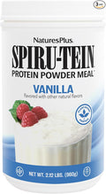 NaturesPlus SPIRU-TEIN Vanilla - 2.12 lbs Pack of 3 - Spirulina Protein Powder - Vitamins &amp Minerals for Energy - Vegetarian Gluten Free - 96 Total Servings