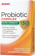 GNC Probiotic Complex Extra Strength with 150 Billion CFUs 20 Capsules Daily Probiotic Support