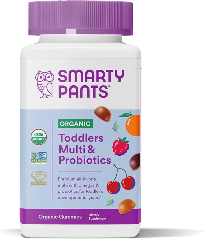 SmartyPants Organic Kids Multivitamin Gummies: Probiotics &amp Organic Toddler Multivitamin Gummies: Probiotics