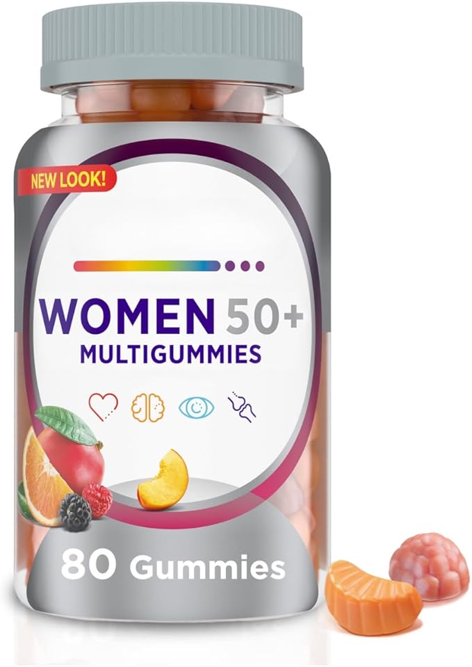SEDLAV Multigummies Women’s 50 Plus Multivitamin with Vitamin B D &amp E Assorted Fruit Flavor Supports Bone Heart &amp Energy Health 80 Count