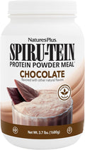 NaturesPlus SPIRU-TEIN Chocolate - 3.7 lbs - Plant-Based Protein Shake - Non-GMO Vegetarian Gluten Free - 60 Servings