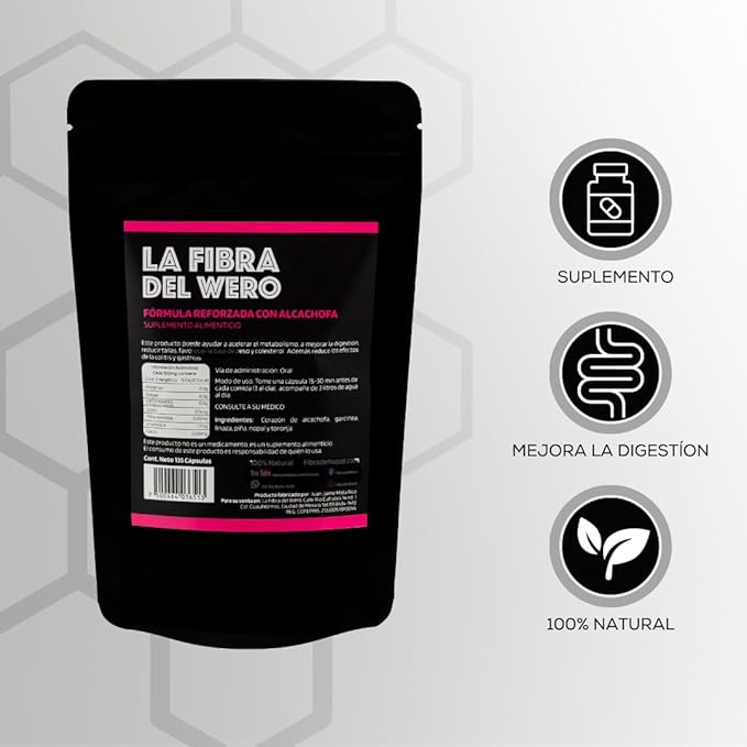 FIBRA DEL WERO | Cactus Fiber with Artichoke | 100% Natural Supplement | Package “Three Months”