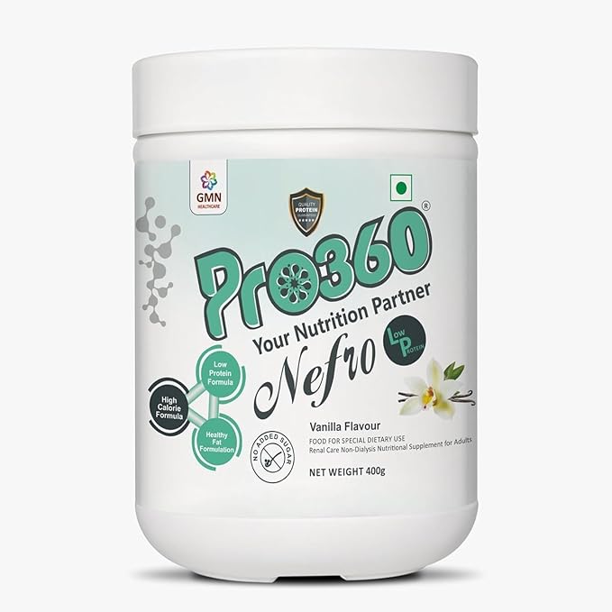 Nefro LP Powder Vanilla Flavour – 400g Low Protein Nutrition Supplement for Kidney Health (Non-Dialysis) – Vanilla Protein Powder Enriched with L-Taurine L-Carnitine &amp Essential Nutrients