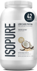 Isopure Low Carb 100% Pure Whey Isolate Protein Powder Gluten Free With Vitamins Toasted Coconut 25g Protein Per Serving 3 Lbs 42 Servings (Packaging May Vary)