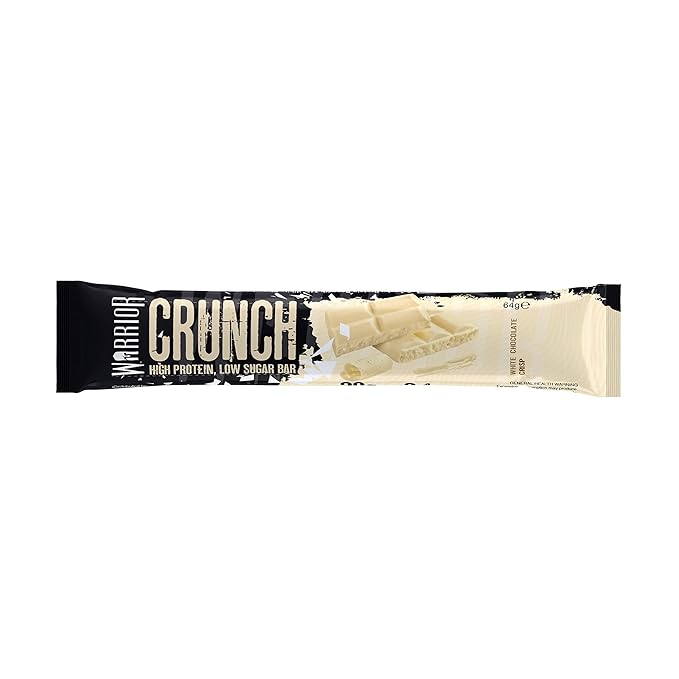 Warrior Crunch High Protein Low Carb White Chocolate Crisp Bar 64 g Pack of 12