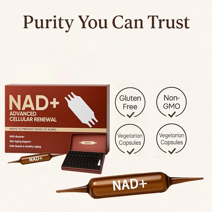 NAD Advanced Cellular Renewal - 1200mg NAD Supplement for Skin Aging Support Energy &amp Focus - 10 Vials (1)