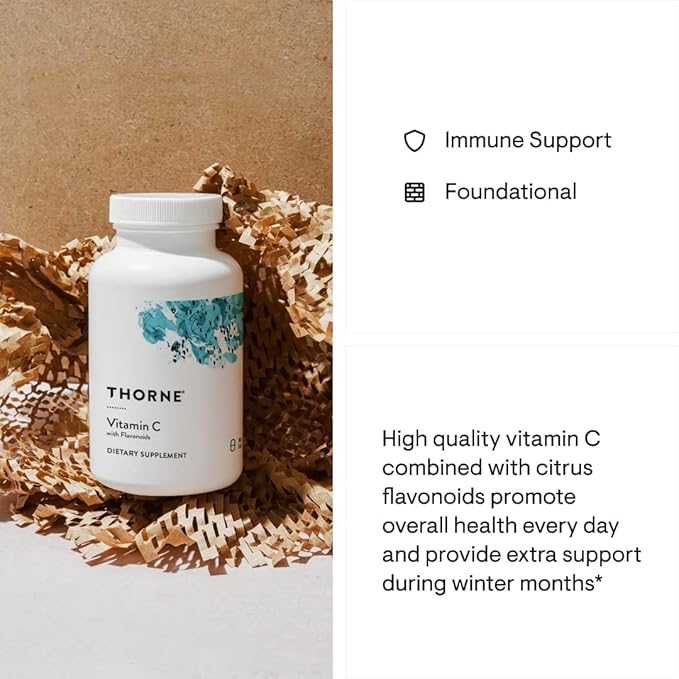 THORNE - Essential Vitamins Bundle: Vitamin C &amp D-5000 Complex - Immune Bone Health and Energy Support - 60 to 90 Servings