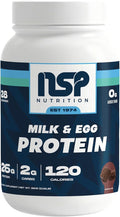 NSP Nutrition Milk &amp Egg Protein Powder | 26g Protein | 28 servings | perfect for sensitive stomachs | no bloating | build muscle | protein for sensitive stomachs German Chocolate Cake