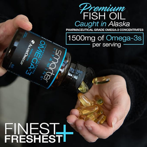 (3 Pack) Smarter Omega 3 Fish Oil Berry Flavor Burpless Tasteless 2000mg DHA EPA Triple Strength Brain Made with AlaskOmega®