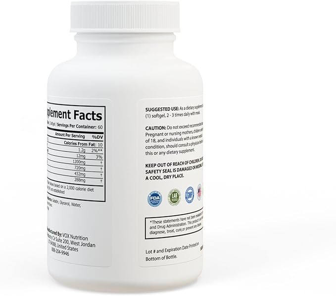Omega 3 Fish Oil Supplement (60 SOFTGELS)