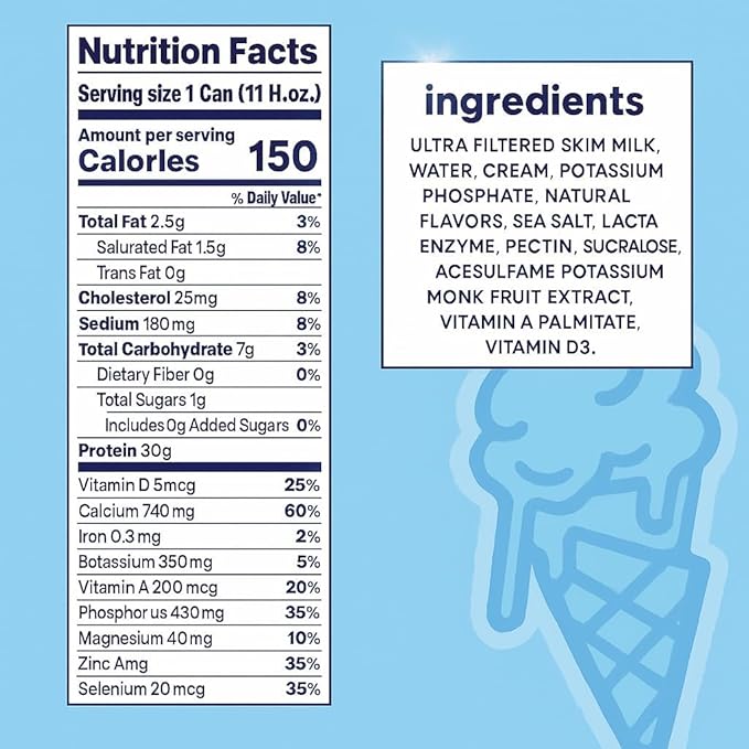 Nurri Ultra-Filtered Protein Milk Shake Variety Pack 30g Protein Low Sugar Lactose Free – 8 Ready-to-Drink 11 fl oz Cans (4 Strawberry 4 Vanilla)