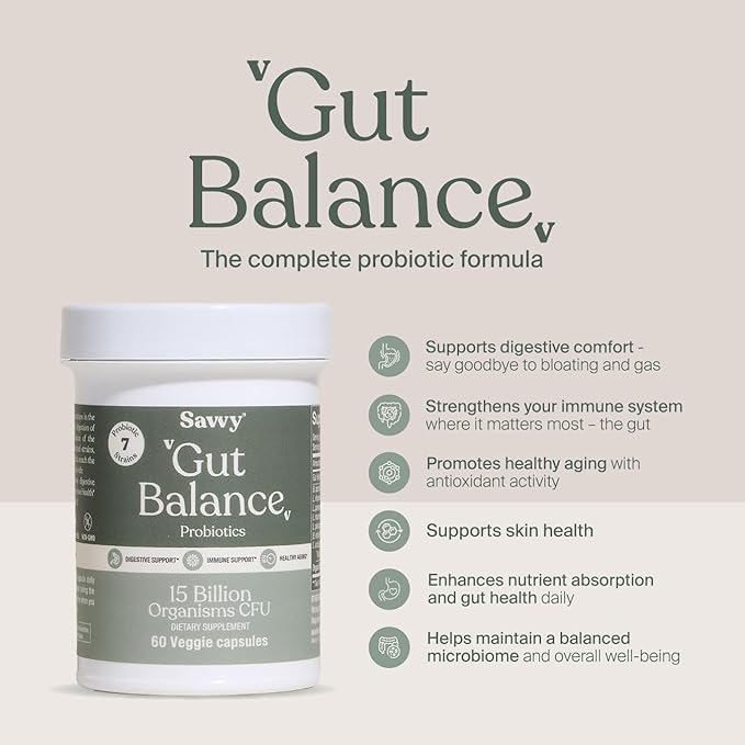SAVVY Bone Broth Power Chocolate Protein Powder 23g Protein 12g Collagen &amp Gut Balance Probiotics for Women &amp Men 15 Billion CFU 7 Clinically Studied Strains Digestive Health Immune Supp