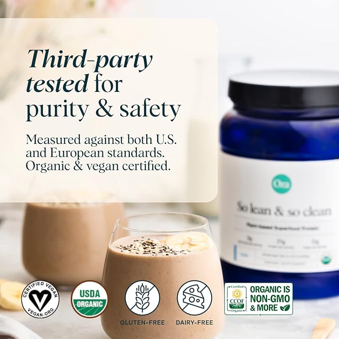 Ora Organic Protein Powder Vanilla Chocolate &amp Vanilla Chai Bundle: 21g Plant Based Vanilla Vanilla Chai 20 Servings + 22g Plant Based Chocolate 20 Servings