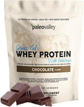 Paleovalley 100% Grassfed Whey Protein Powder with Colostrum 30 Serving - Chocolate 13g Protein Muscle Building Immune Support Gut Health