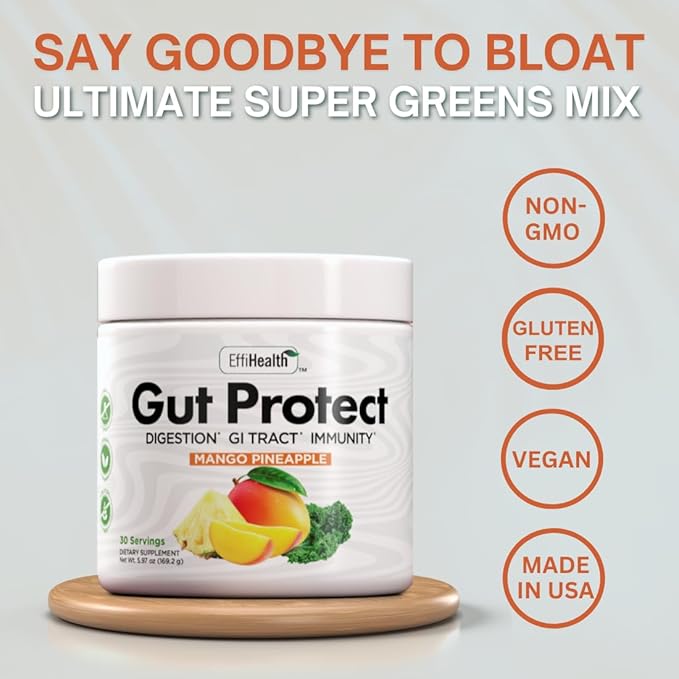 Greens Superfood Powder with Probiotics &amp Prebiotics – Super Greens Powder Smoothie &amp Juice Mix Powder - Digestive Health Immune Health &amp Regularity Support – Mango Pineapple