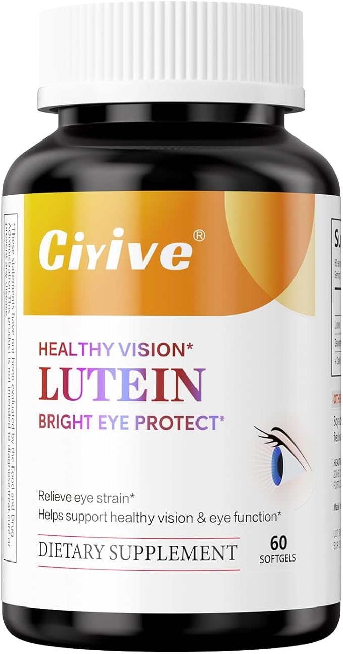Lutein and Zeaxanthin Vitamin Dietary Fiber Supplement - Non-GMO and Gluten-Free - 60 Tablets