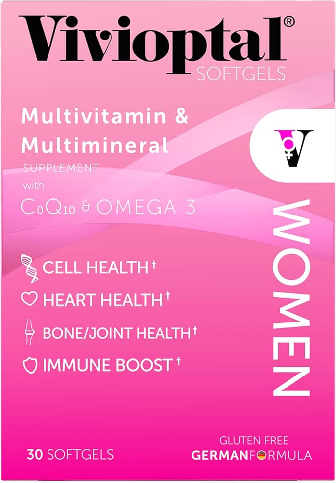Vivioptal Women 30 Capsules CoQ10 &amp Omega-3 Multivitamin &amp Multimineral Gluten Free German Formula
