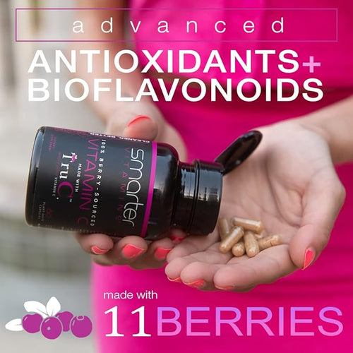 (3 Pack) Raw Whole Food Vitamin C Natural Immune Support from Berries Premium Antioxidants Bioflavonoids &amp Polyphenols 180 Vegan Capsules
