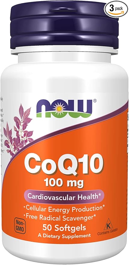 CoQ10 100 mg 50 Sgels by Now Foods (Pack of 3)