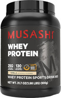 MUSASHI Whey Protein Vanilla Powder 900g Tub 1.98 Pounds
