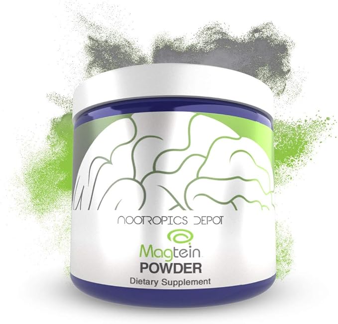 Nootropics Depot Magtein Magnesium L-Threonate Powder | 120 Grams | Mineral Supplement Natural | Supports Mitochondrial Function Cognitive Function | Promotes Heart &amp Cardiosvascular Health
