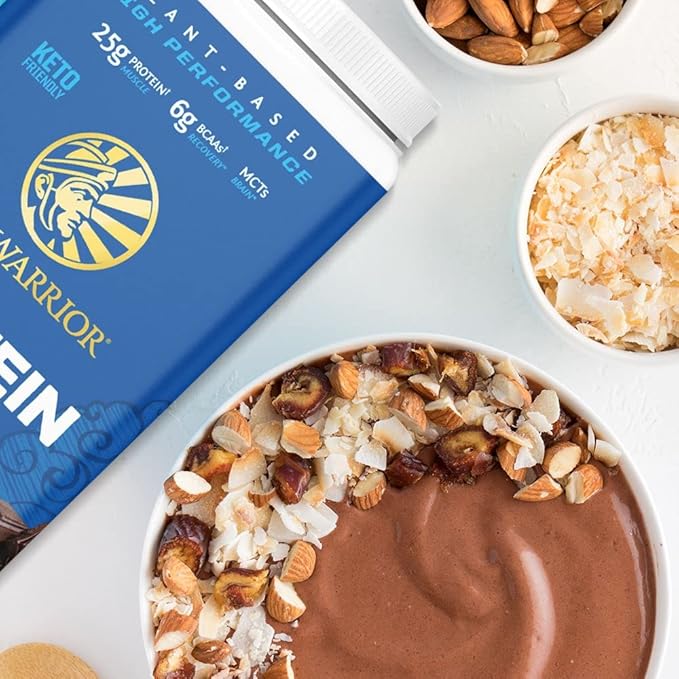 Organic Plant Based Protein Powder | Vegan Organic Protein Powder Chocolate Flavored with BCAA Amino Acids &amp Hemp Seed Pea Blend | Non-GMO Soy Dairy Filler &amp Gluten Free (Chocolate 17 Serving
