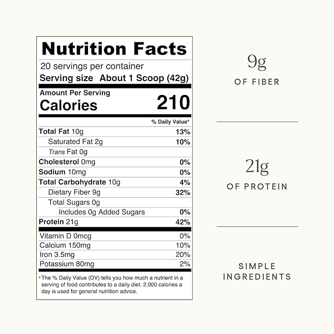 Be Well by Kelly Chocolate Plant-Based Protein Powder Vegan 21G Protein 9G Fiber 1 NetCarb (3 Ingredients 20 Servings) 9 Amino Acids 3 BCAAs No Soy No Dairy Stevia-Free No Sugar Added 1.85lb 840g
