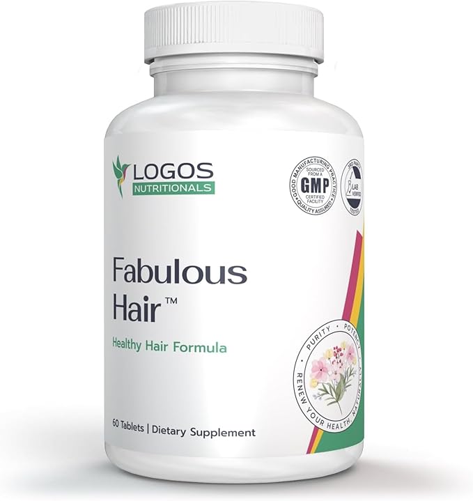 Fabulous Hair - 60 Tablets | Hair Growth Supplement for Men &amp Women | with Biotin Silica Vitamins A C &amp E | Supports Healthy Hair Growth | Nutrient-Rich Formula | Non-GMO