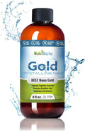 Colloidal Gold Liquid Organic Supplement by Nutrinoche - 100% Pure Nano Gold Mineral - Supports Mental Clarity Focus &amp Relaxation - 8 oz Bottle - Vegan Gluten-Free - Crystalline - 30 ppm