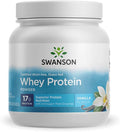 Swanson Grass Fed Cold Pressed Certified rBGH Free Hormone Free Vanilla Whey Protein Powder with Aminogen Enzyme Sports Nutrition Muscle Workout Support 14.8 Ounces (420 g)