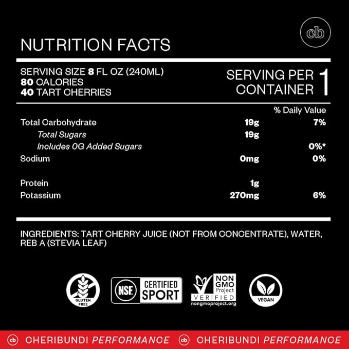 Cheribundi Tart Cherry Juice Sleep | Tart Cherry Juice with L-Theanine &amp Valerian Root | Athletes Recovery Drink | Promotes Restorative Sleep Muscle Recovery &amp Boosts Performance | 8 floz (12