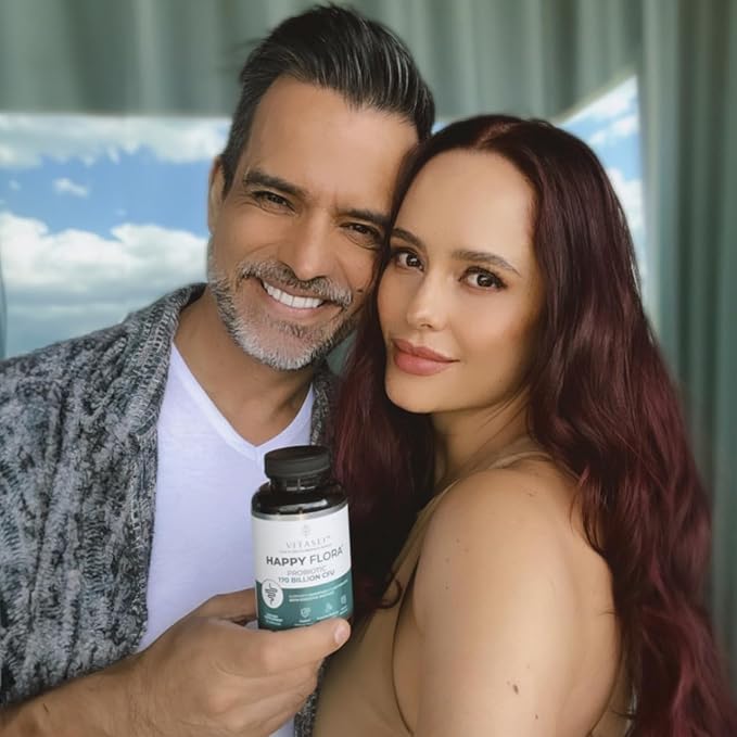 VITASEI Happy Flora Probiotic Supplement 170 Billion CFU for a Healthy Gut Health with enzymes for Digestion probiotics for Women and Men 1 Bottle - 60 Capsules