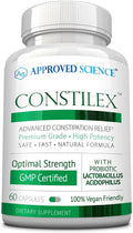 Approved Science Constilex - Rapid Constipation Relief &amp Support from Future Episodes - Promotes Healthy Levels of Bacteria and Strengthens Intestinal Flora - 1 Bottle