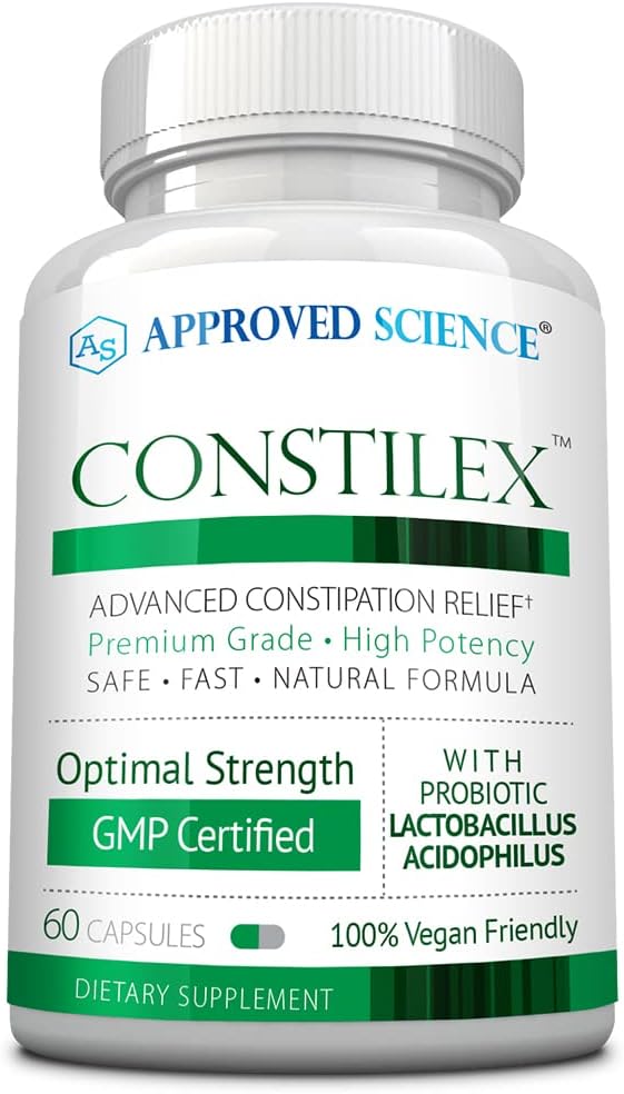 Approved Science Constilex - Rapid Constipation Relief &amp Support from Future Episodes - Promotes Healthy Levels of Bacteria and Strengthens Intestinal Flora - 1 Bottle