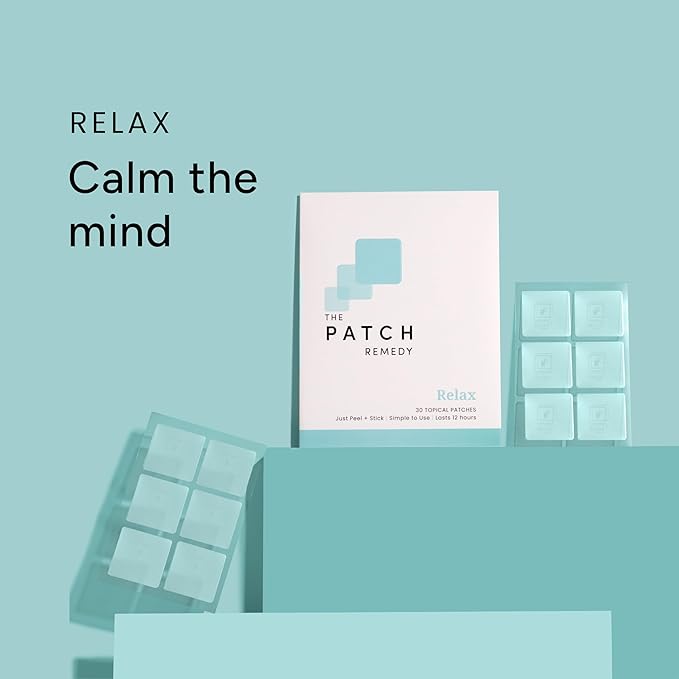 The Patch Remedy Relax Patch | L-Theanine Lemon Balm Valerian Ashwagandha Passionflower | 30 Patches