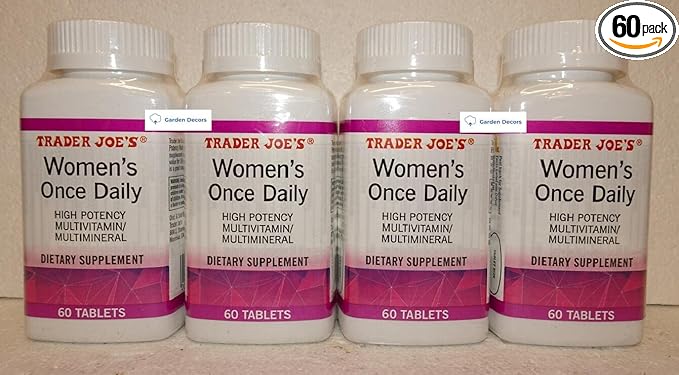 Trader Joe’s Women’s Once Daily High Potency Multivitamin/Multimineral Dietary Supplement 60 Tablets (Four Bottles)